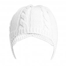 H706-W: White Cable Knit Hat (0-12 Months)